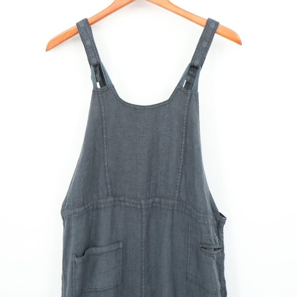 New Cynthia Ashby Linen Blue Wide Leg Overalls Small - Picture 2 of 9